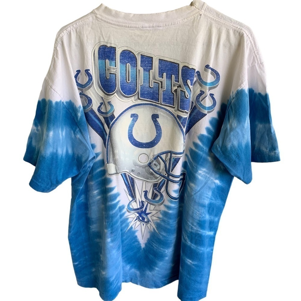 Vintage Tee Shirt Indianapolis Colts AOP Mens Adult Size XL Blue White NFL 90s - Picture 5 of 5
